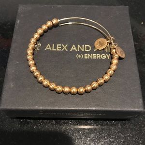 Alex and ani gold beaded adjustable bracelet